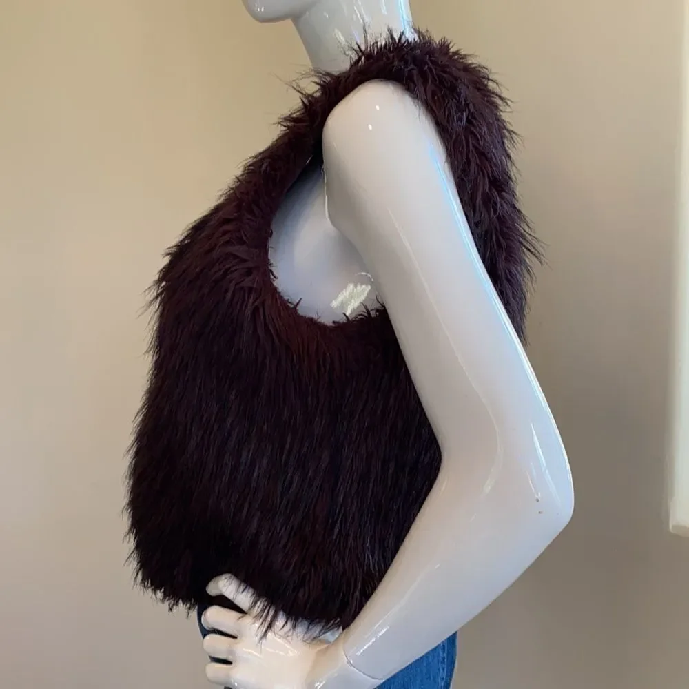 Kenneth Cole Womens Faux Fur Vest